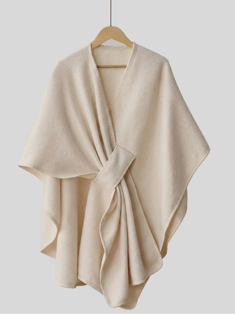 The Fleece Cream Drape Shawl O/S